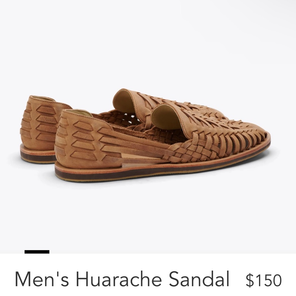 Nisolo Men's Huarache Sandal NWT Saddle Brown leather Size 12.5 - Picture 2 of 9